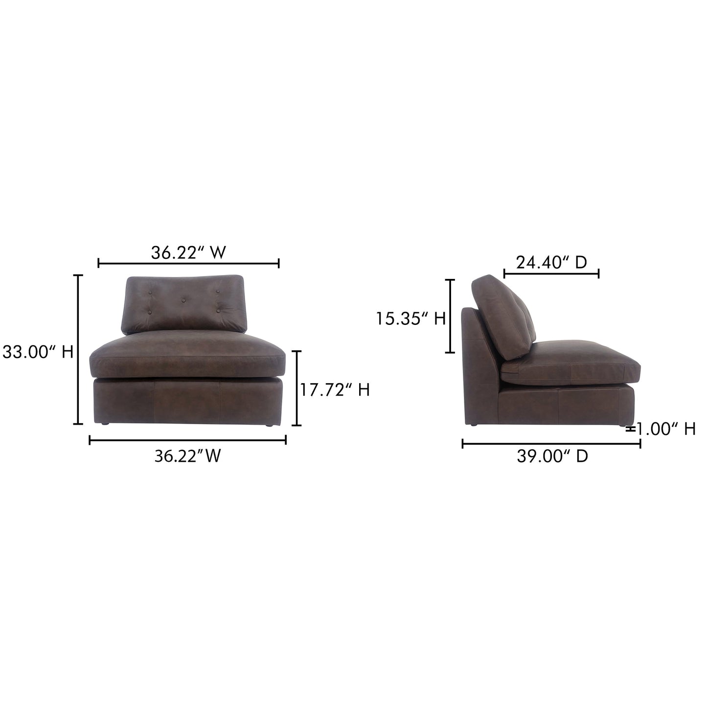 Thurlow Leather Slipper Modular Sofa