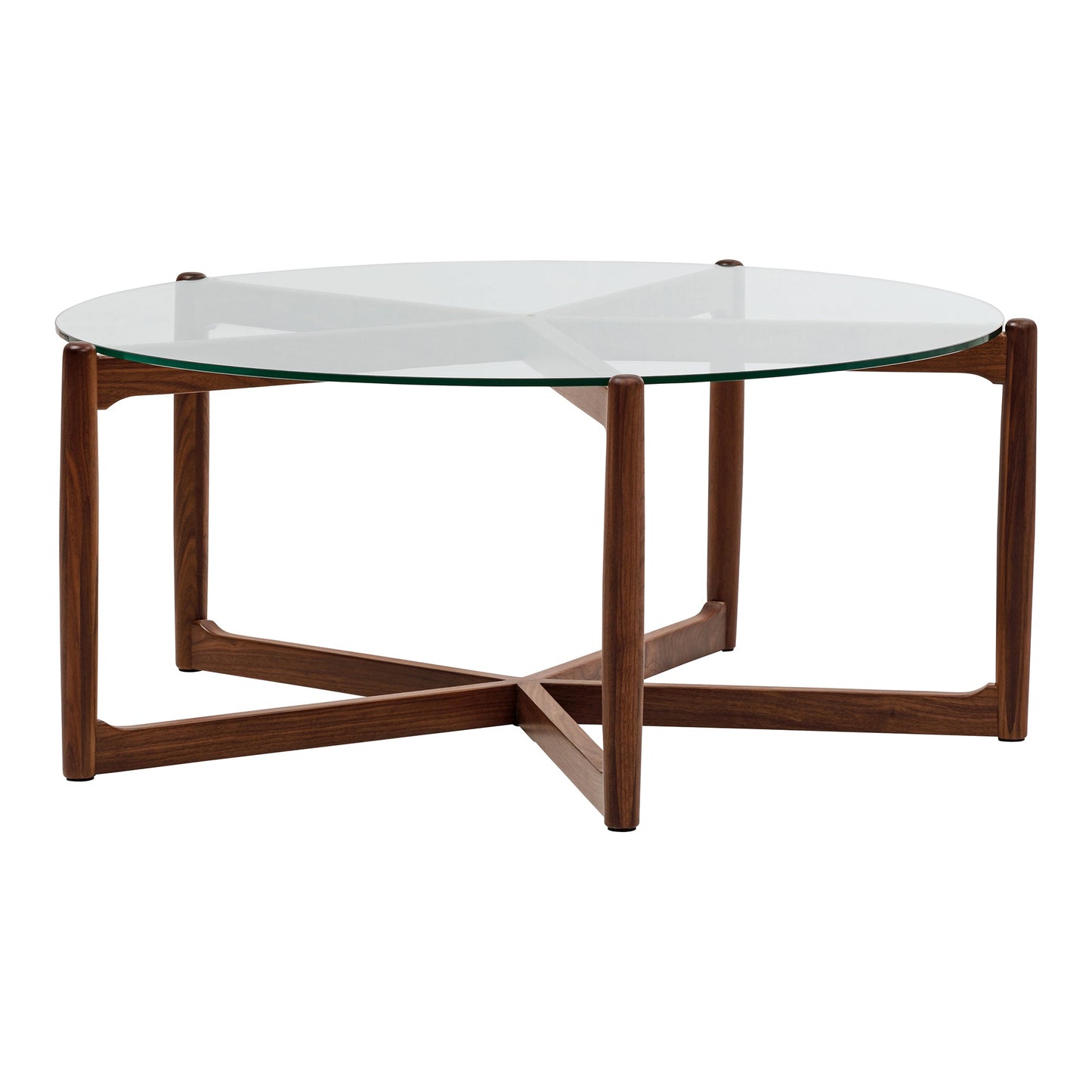 Hetta Wood and Glass Round Coffee Table