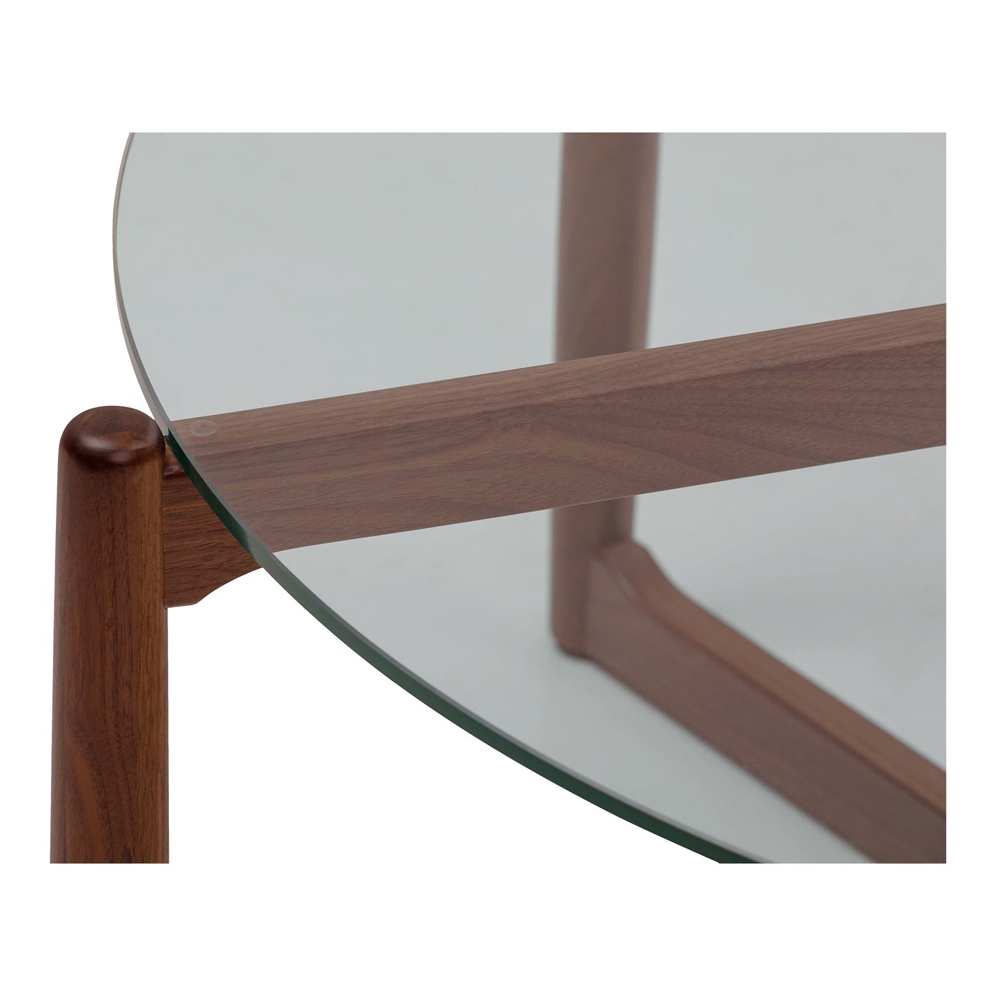 Hetta Wood and Glass Round Coffee Table