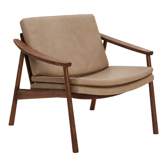 Harlowe Leather over Wood Lounge Armchair