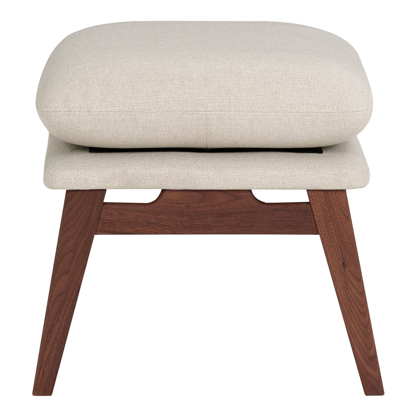 Asta Polyester Upholstered Ottoman with Wood Leg