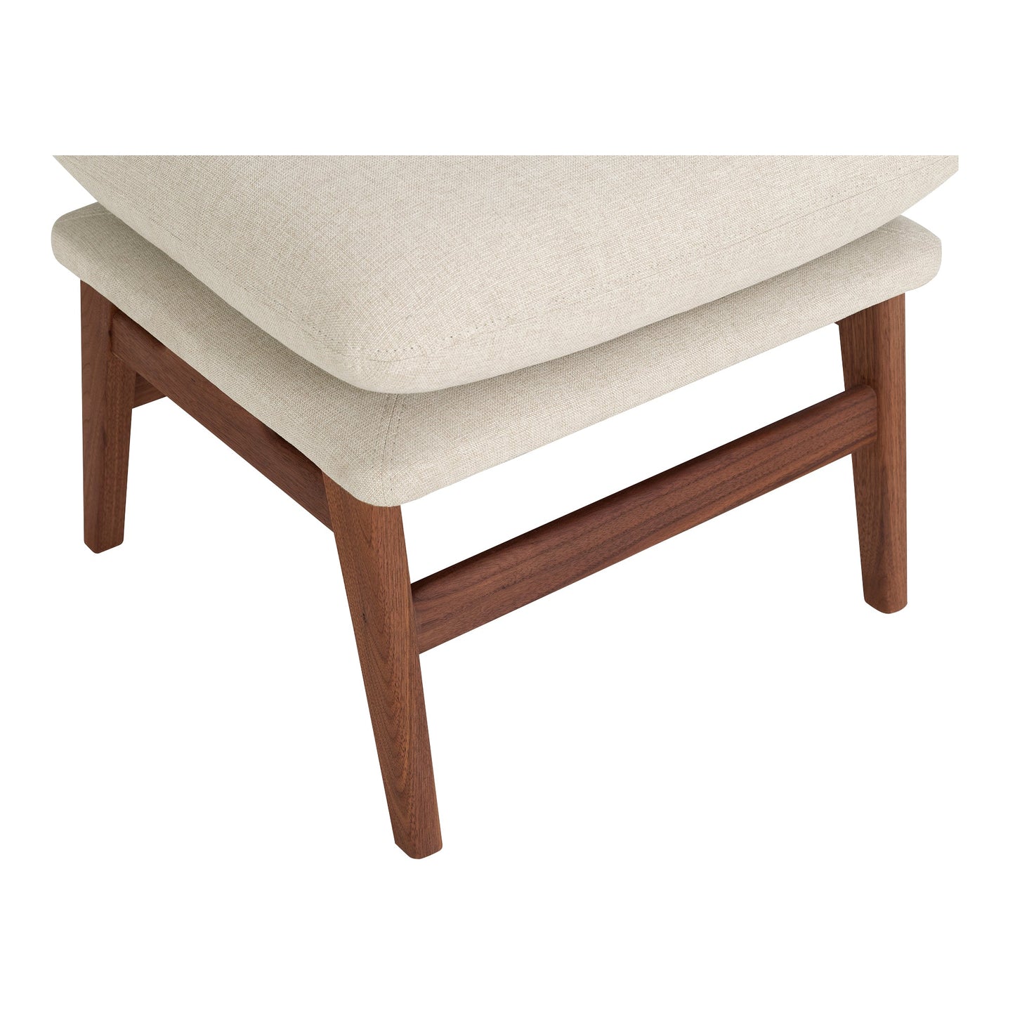 Asta Polyester Upholstered Ottoman with Wood Leg