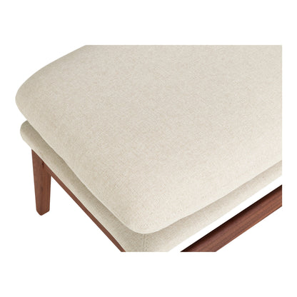 Asta Polyester Upholstered Ottoman with Wood Leg