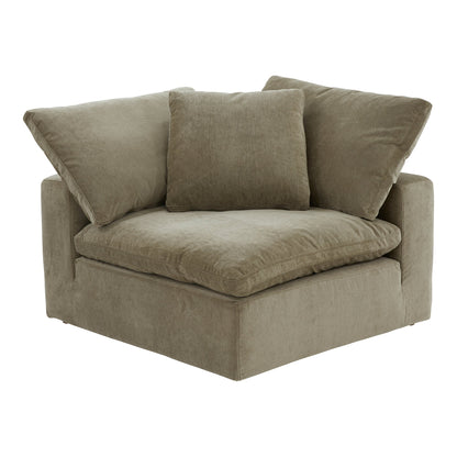 Clay Polyester Upholstered Green Corner Chair