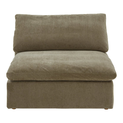 Clay Polyester Upholstered Green Slipper Chair