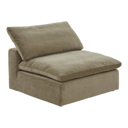 Clay Polyester Upholstered Green Slipper Chair