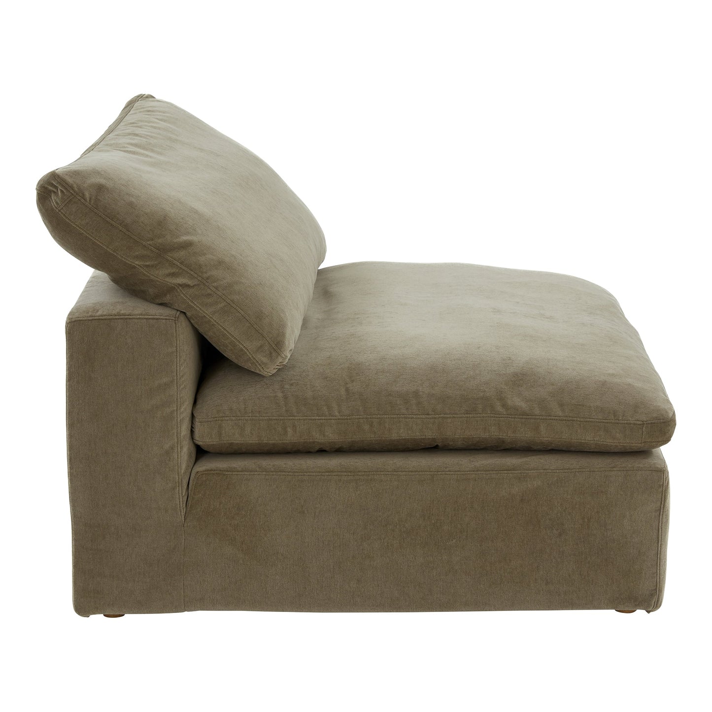 Clay Polyester Upholstered Green Slipper Chair