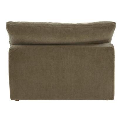 Clay Polyester Upholstered Green Slipper Chair