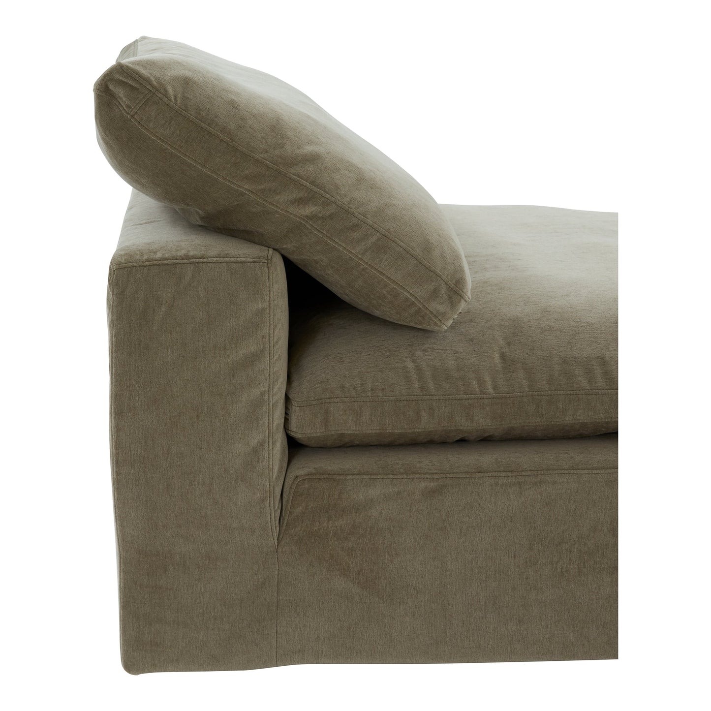 Clay Polyester Upholstered Green Slipper Chair