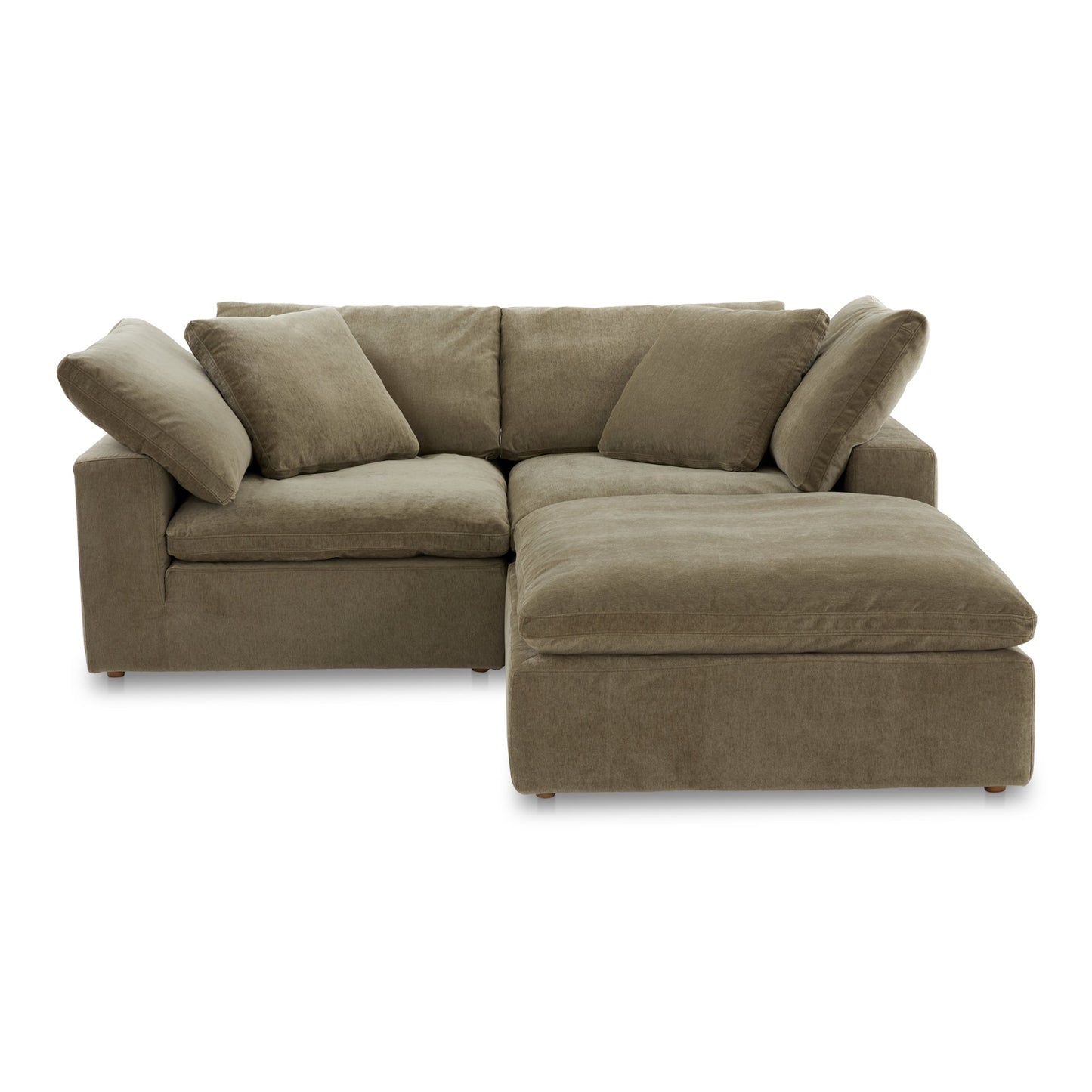 Clay Nook Polyester and Wood Green Modular Sectional