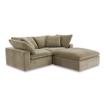 Clay Nook Polyester and Wood Green Modular Sectional