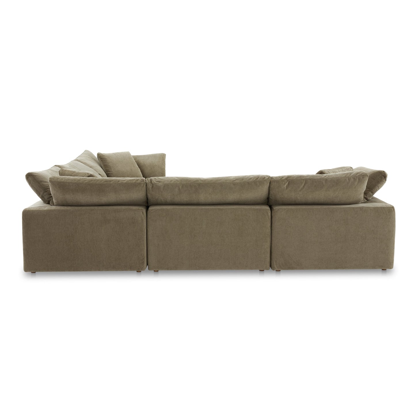 Clay Classic Polyester and Wood Green L Modular Sectional