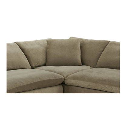 Clay Classic Polyester and Wood Green L Modular Sectional