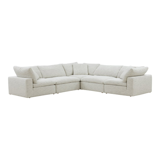 Clay L-Shaped Polyester Upholstered Grey Modular Sectional