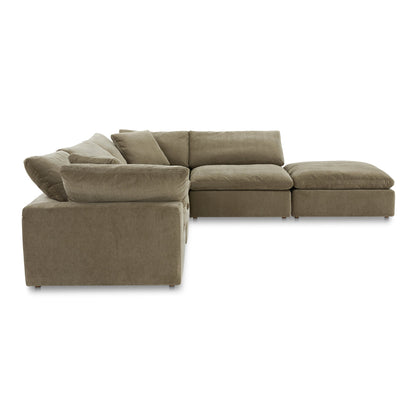 Clay Dream Polyester and Wood Green Modular Sectional