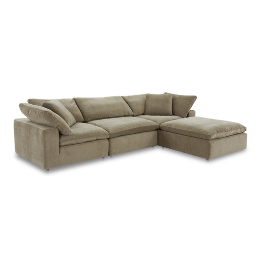 Terra Lounge Polyester Upholstered Green Modular Sectional