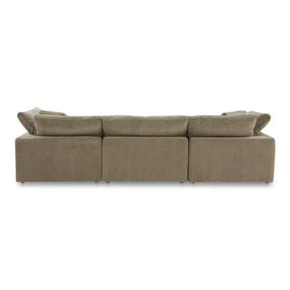 Terra Lounge Polyester Upholstered Green Modular Sectional