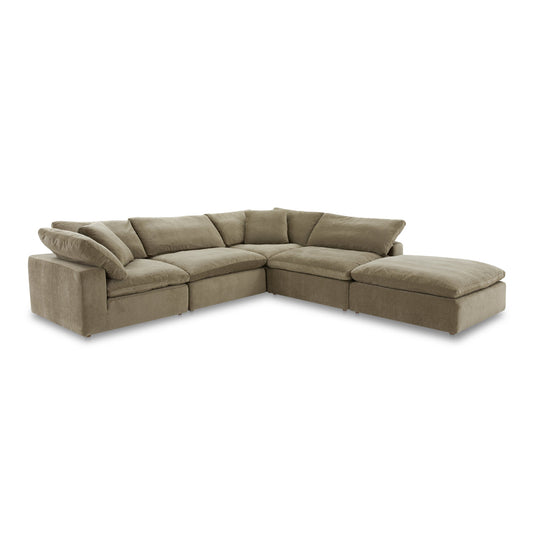 Terra Dream Polyester Upholstered Green Modular Sectional