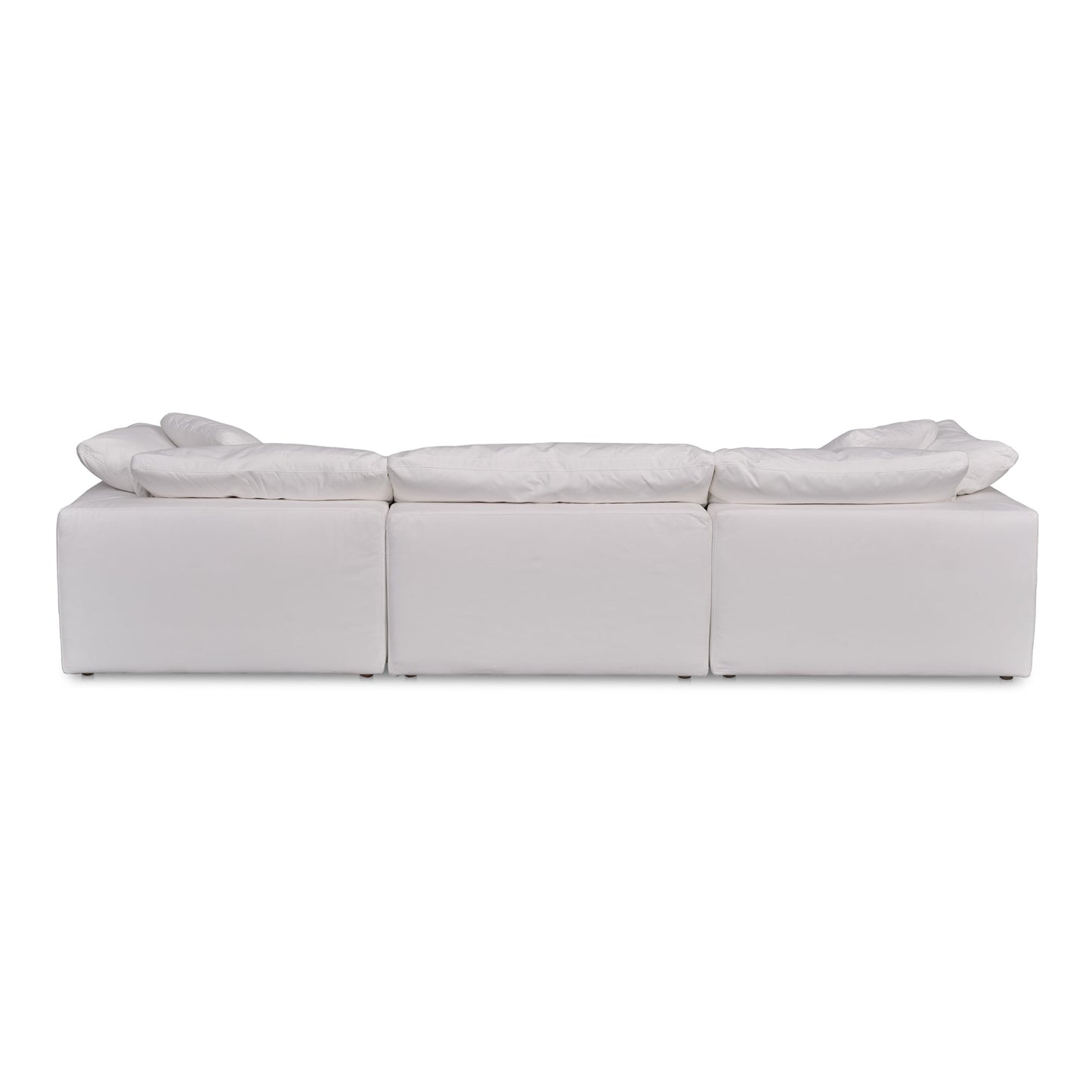 Clay Polyester and Wood White Modular Sofa