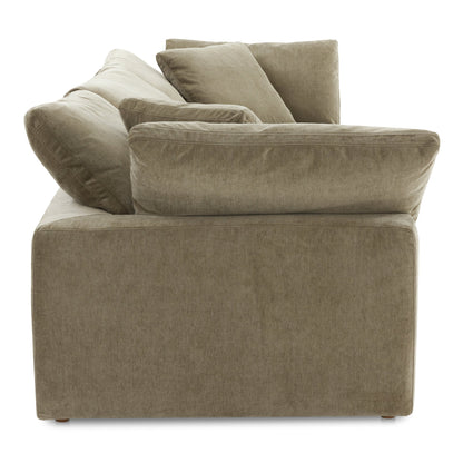 Clay Polyester and Wood Green Modular Sofa