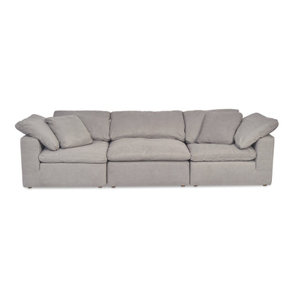 Clay Polyester and Wood Grey Modular Sofa