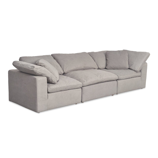 Clay Polyester and Wood Grey Modular Sofa