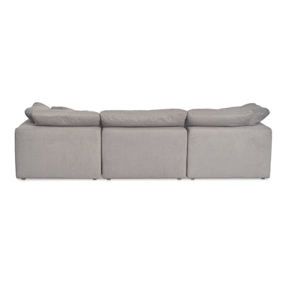 Clay Polyester and Wood Grey Modular Sofa