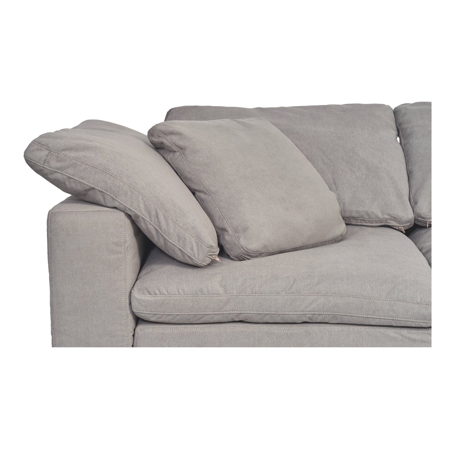 Clay Polyester and Wood Grey Modular Sofa