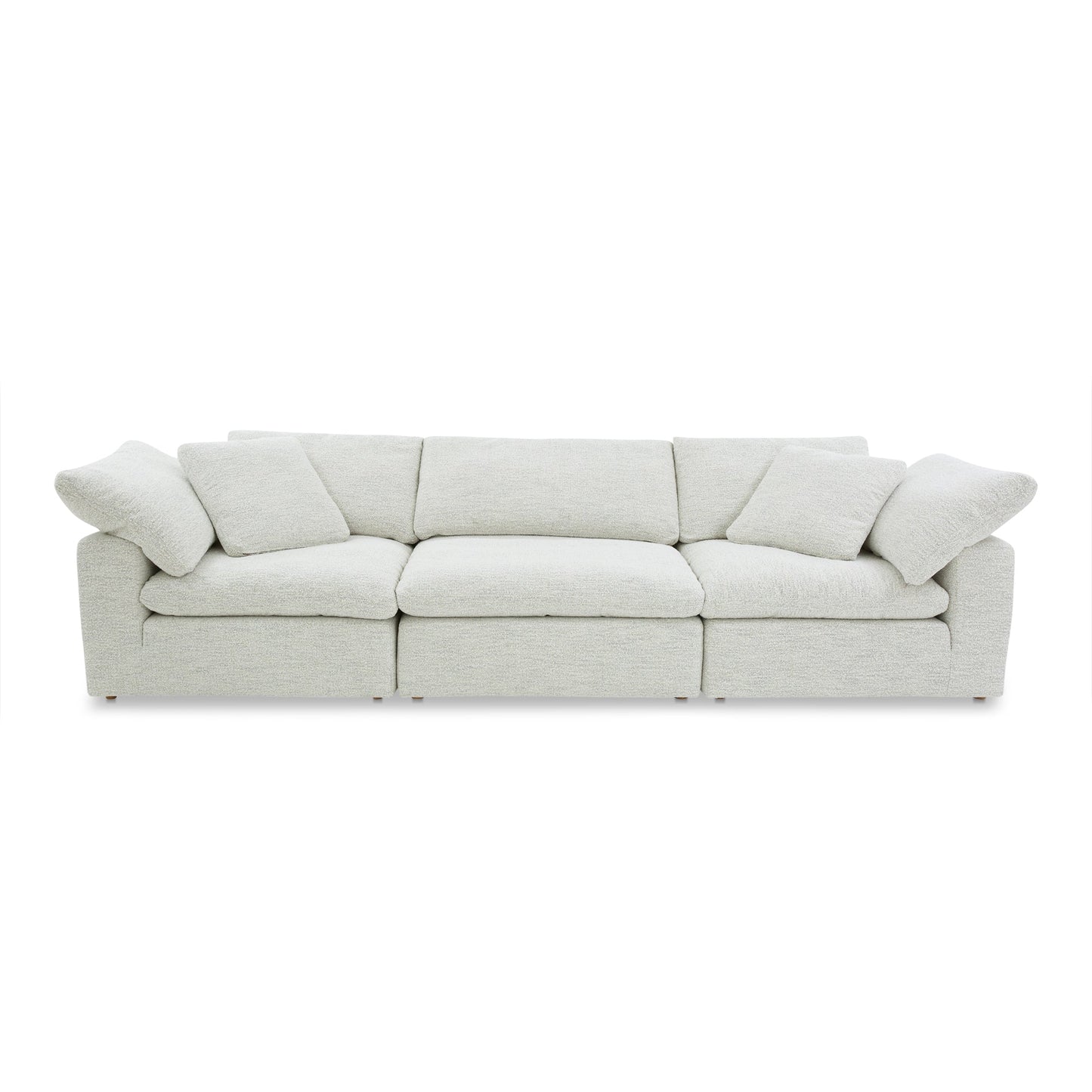 Clay Polyester and Wood Off-White Modular Sofa