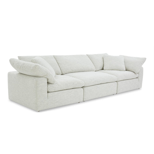 Clay Polyester and Wood Off-White Modular Sofa