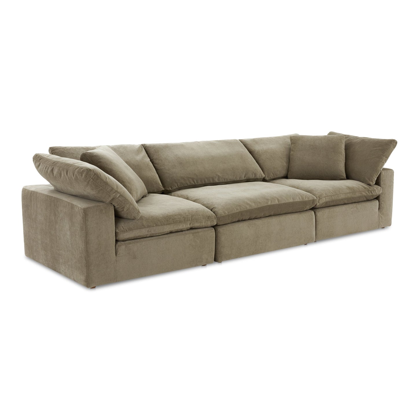 Terra Polyester and Wood Green Modular Sofa