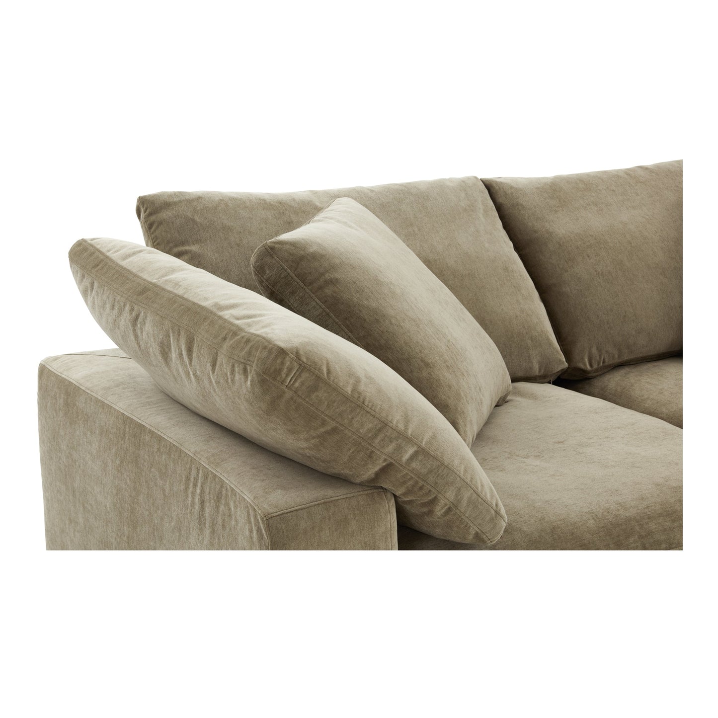 Terra Polyester and Wood Green Modular Sofa