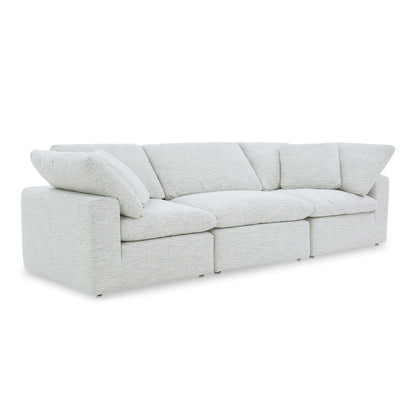 Terra Polyester Fabric and Wood Off-White Modular Sofa