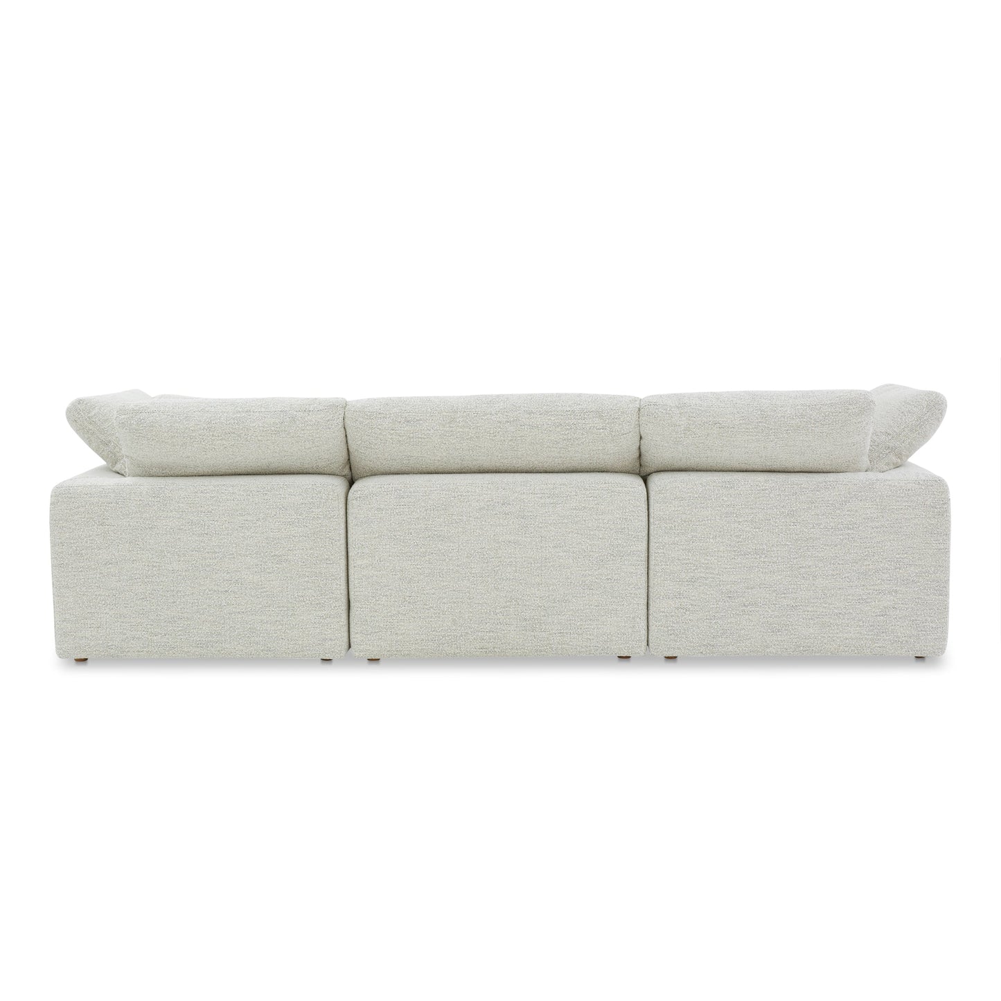 Terra Polyester Fabric and Wood Off-White Modular Sofa