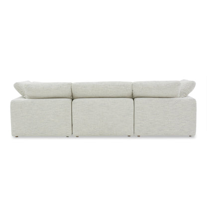 Terra Polyester Fabric and Wood Off-White Modular Sofa