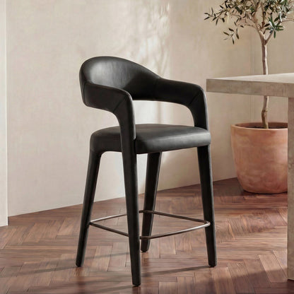 Martens Metal Frame Leather Counter Stool