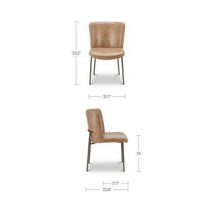 Early Curved Back Leather Dining Chair (Set Of 2)