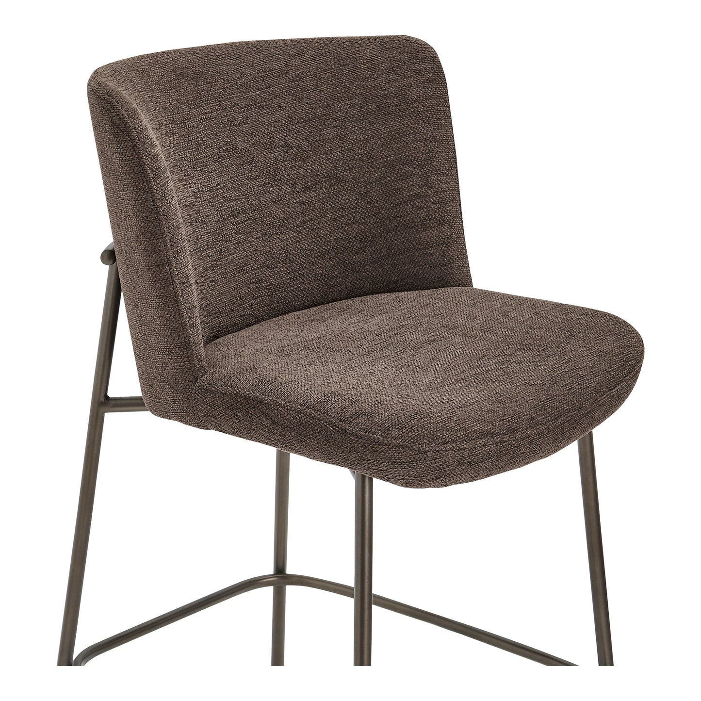 Early Metal Frame With Curved Back Counter Stool