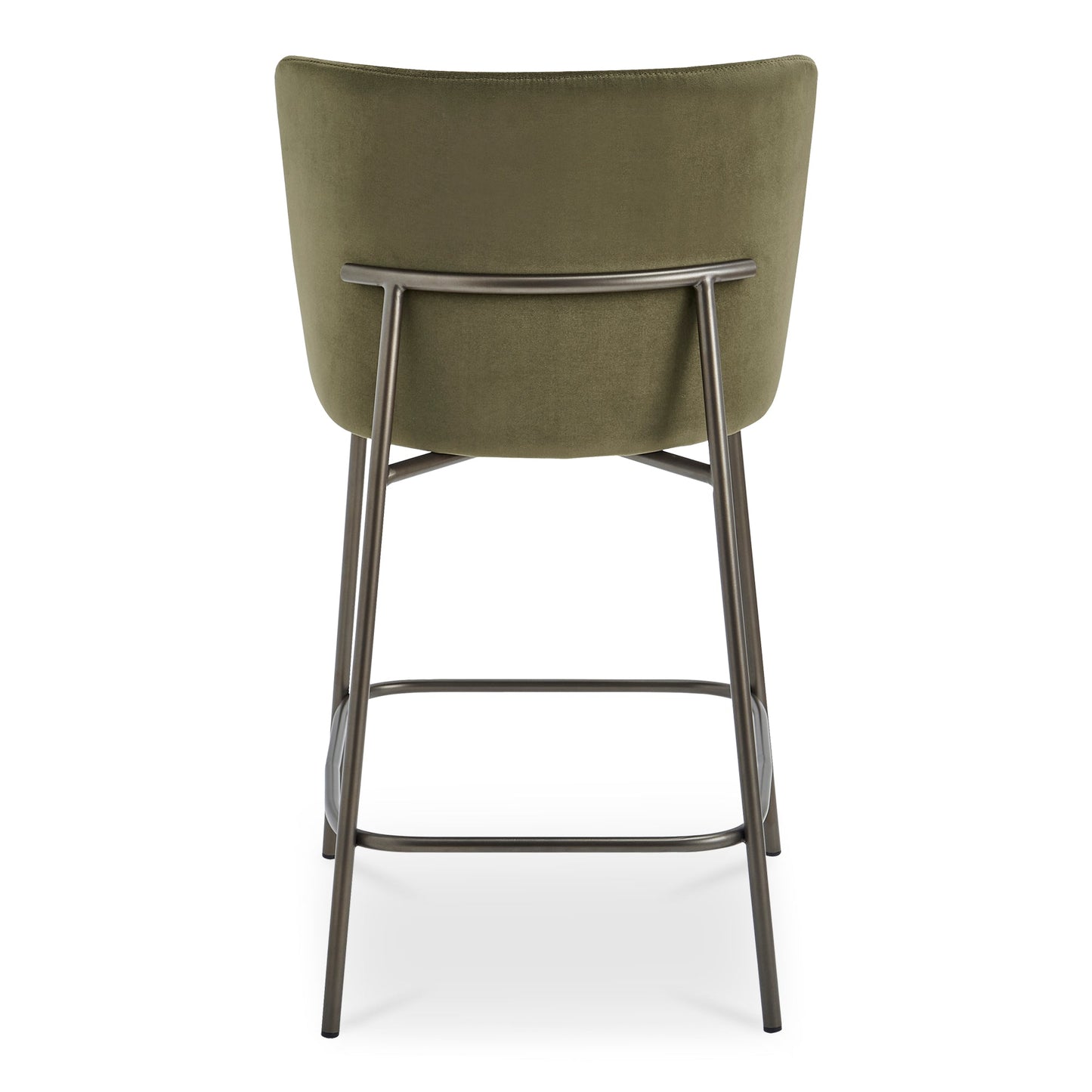 Early Metal Frame With Curved Back Counter Stool