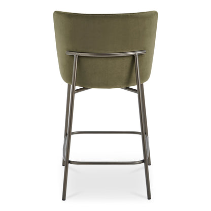 Early Metal Frame With Curved Back Counter Stool