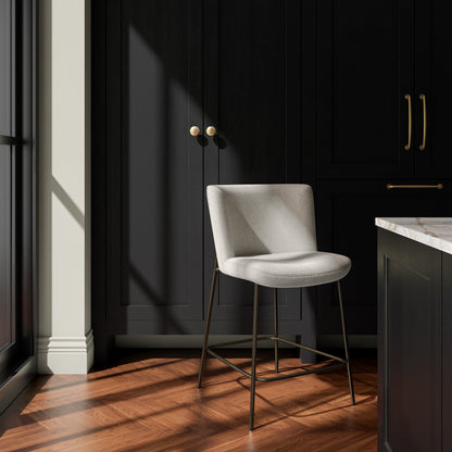 Early Metal Frame With Curved Back Counter Stool