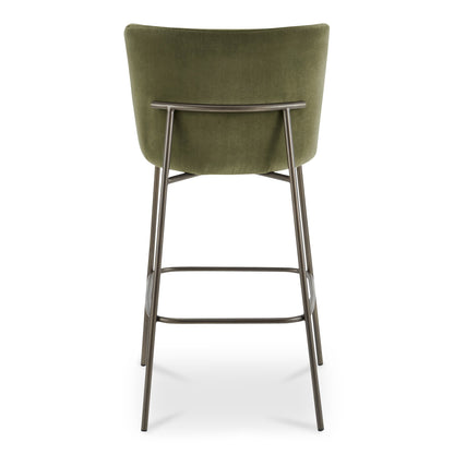 Early Metal Frame With Curved Back Bar Stool