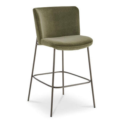 Early Metal Frame With Curved Back Bar Stool
