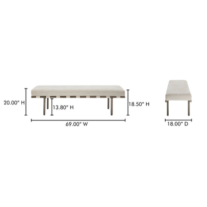 Carson Bronze Metal Frame Dining Bench
