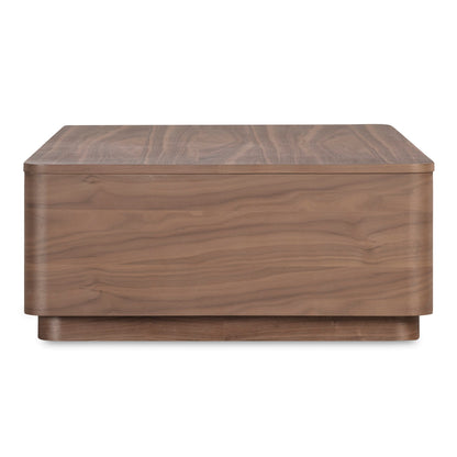 Round Off Wood Rectangular Coffee Table