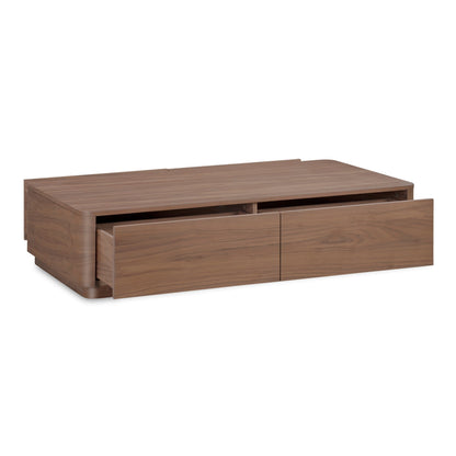 Round Off Wood Rectangular Coffee Table