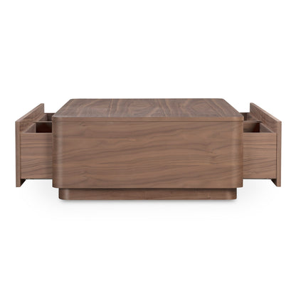 Round Off Wood Rectangular Coffee Table