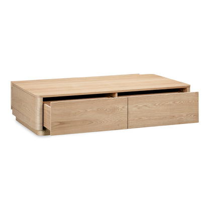 Round Off Wood Rectangular Coffee Table