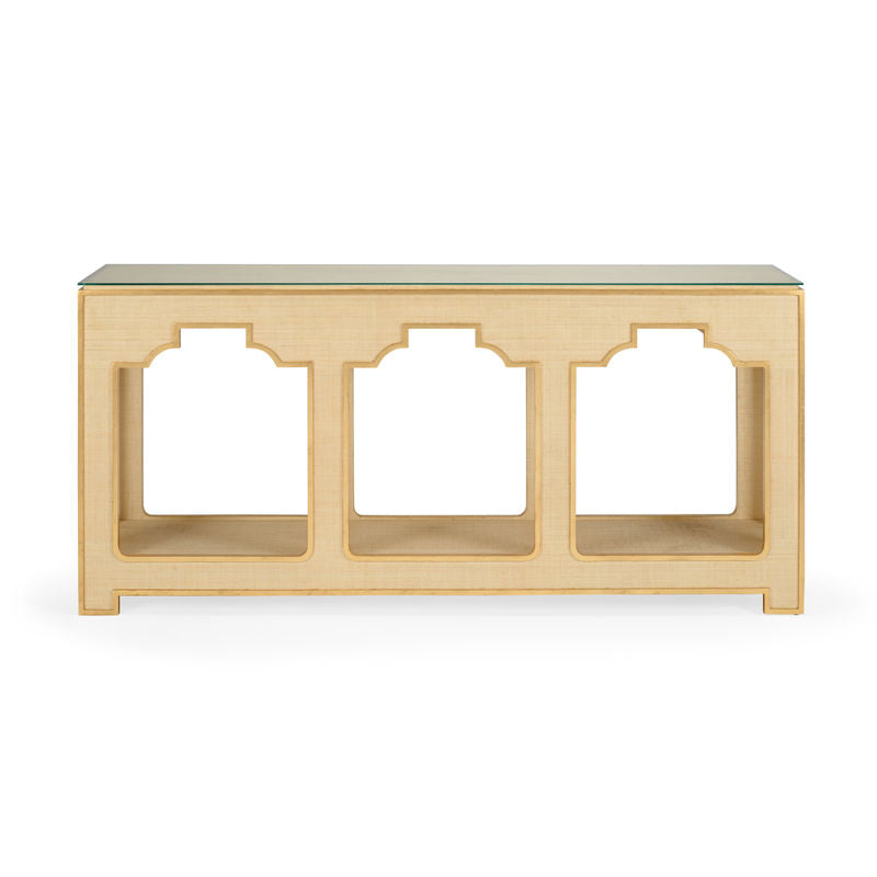 Chelsea House Yangon Glass Top Console Table
