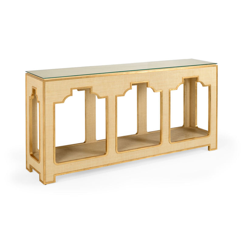 Chelsea House Yangon Glass Top Console Table